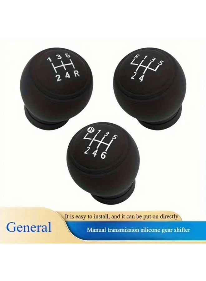 Black Manual 5 Gears R Lower Right Silicone Car Shift Knob Cover Non Slip Dustproof Waterproof - Image 5